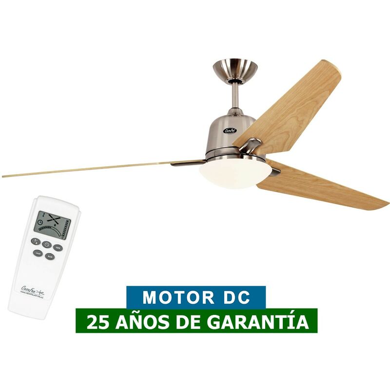 Casafan - 516087 Ventilateur de plafond eco aviatos 162 érable/chrome satiné avec lumière bn-ah