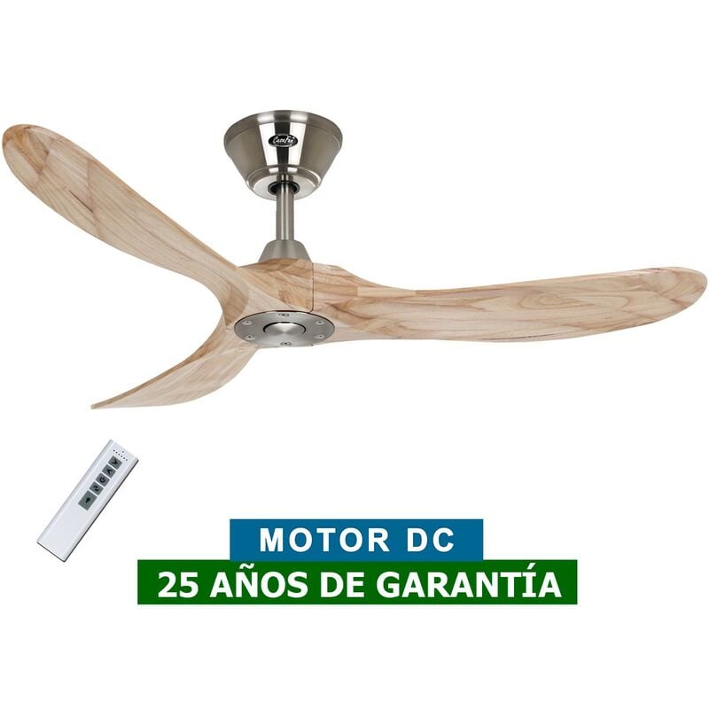 Casafan - Ventilateur de plafond 312216 eco genuino 122cm bois massif naturel / chrome satiné