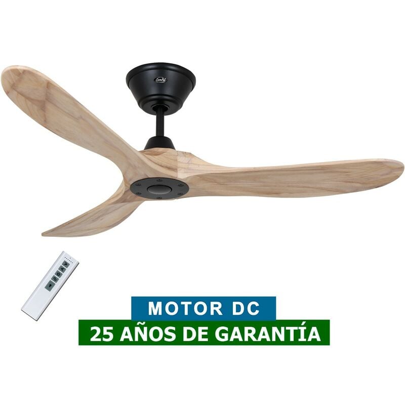 Casafan - Ventilateur de plafond 312218 eco genuino 122cm bois massif naturel/noir mat
