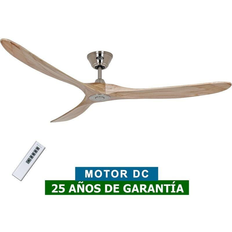 Ventilateur de plafond CasaFan 318016 ECO GENUINO 180cm bois massif naturel / chrome satiné