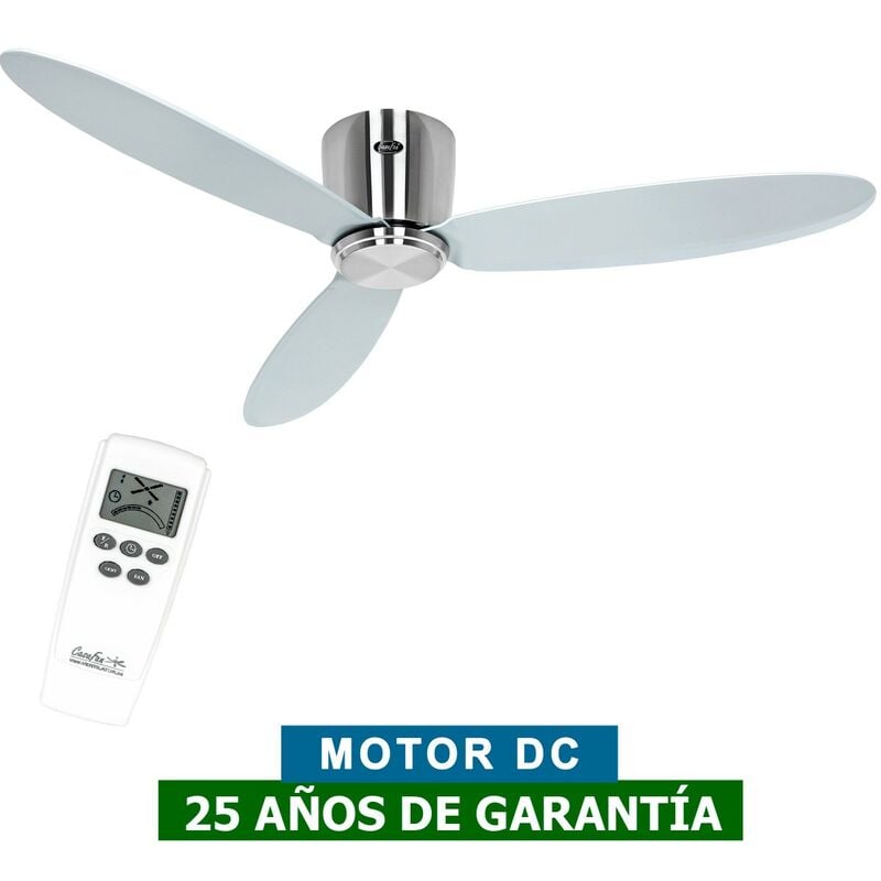 Casafan - Ventilateur de plafond 313280 eco plano ii 132cm gris / chrome brossé