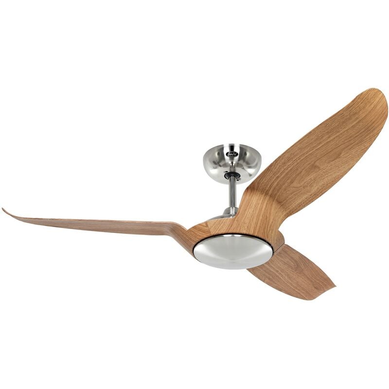Casafan - Ventilateur de plafond 313590 Eco Talos 135cm bois naturel/chrome brossé