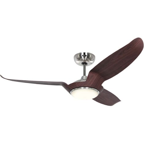 Ventilateur de plafond ECO TALOS II 135, chrome cepillado - nogal con luz