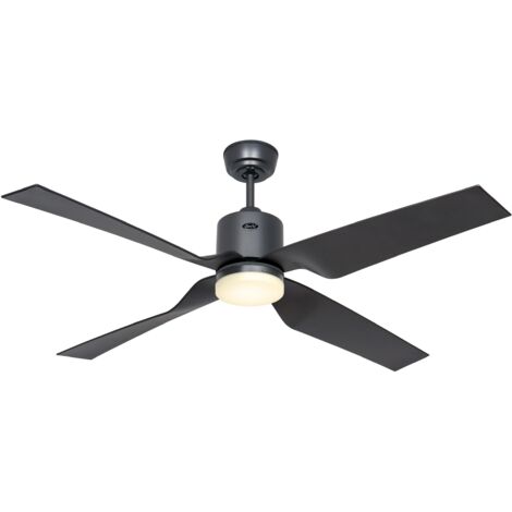 Ventilateur de plafond ECO VENTOS IP44 132 gris basalto WiFi avec lumière