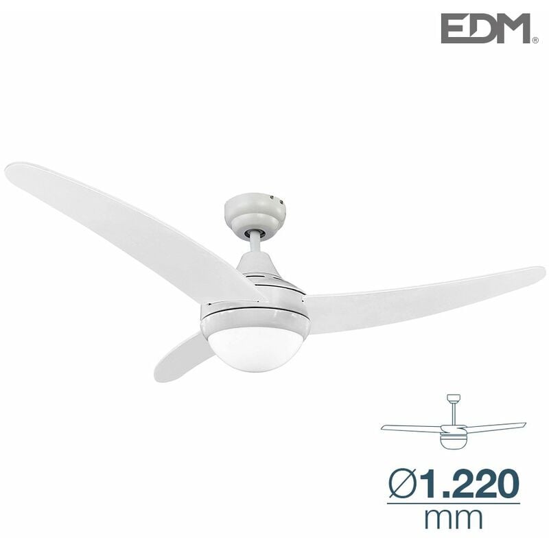 Ventilateur de plafond modèle egeo white puissance : 60w pales : ø122cm avec télécommande edm.