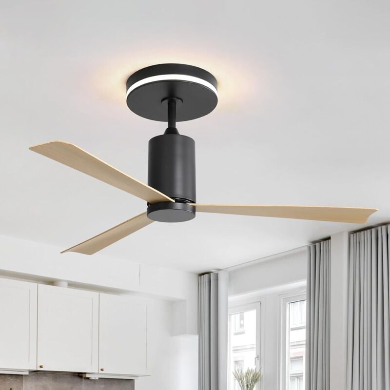 Eifson - Ventilateur de plafond encastré de 132cm, avec 3 pales en abs, 6 vitesses, avec lumière led et télécommande, 2 modes de flux d'air, moteur