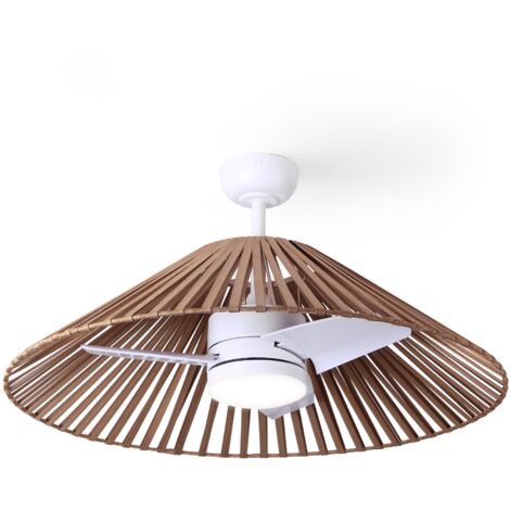 Ventilateur de plafond extérieur TERRA Ø89 cm LED 18 W blanc – Moteur DC silencieux, IP44