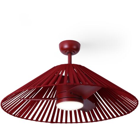 Ventilateur de plafond extérieur TERRA Ø89 cm LED 18 W rouge – Moteur DC silencieux, IP44