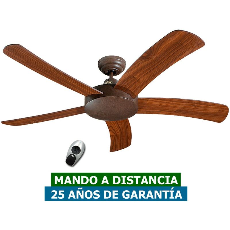 Certeo - Ventilateur de plafond CasaFan 9513273 falcetto 132 ba Noyer/marron antique