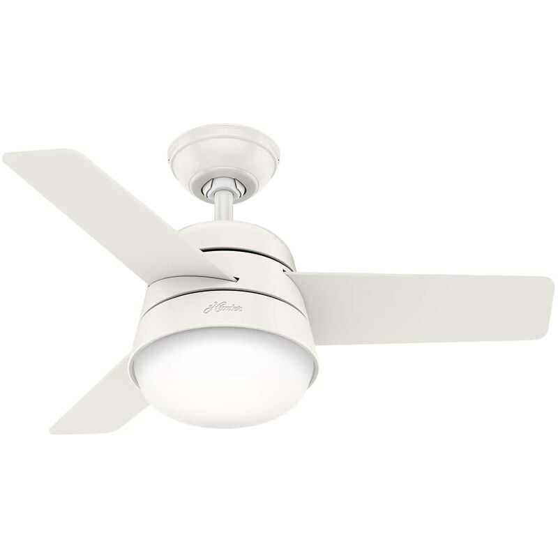 Hunter Fans - Ventilateur de plafond Finley s Blanc avec lumière