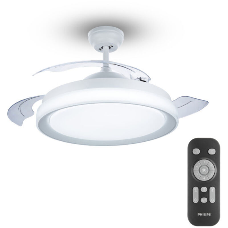 Philips - Signify 'Bliss' Ventilateur de Plafond led Télécommande 28+35W 4500Lm 2700/5500/4000ºK IP20 Blanc 15000H [PH-8719514408