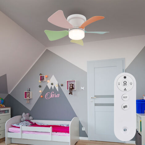 Ventilateur de plafond Hines Blanc-Multicolore avec LED