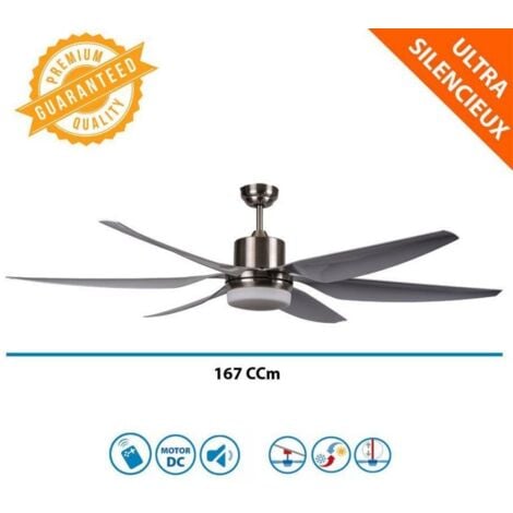 KLASSFAN Ventilateur de plafond Hurikaine Gr super destratificateur DC 167 Cm , ultra puissant, hyper silence, LEd Wifi thermostat
