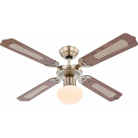 Ventilateur de plafond interrupteur Á tirette luminaire éclairage rafraîchir chauffer Globo Champions 0309 / 034009