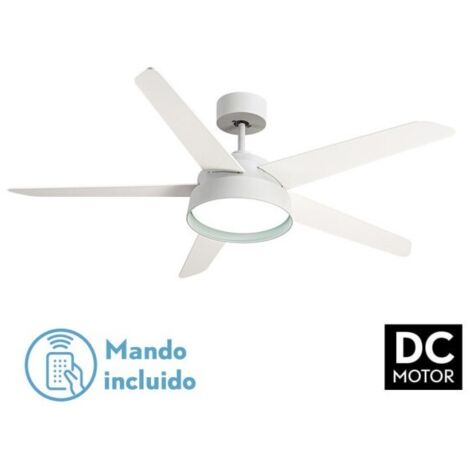 Ventilateur de Plafond Lebeche DC 25W Blanc 5 Pales Hêtre Blanc