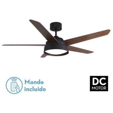 Ventilateur de Plafond Lebeche DC 25W Marron 5 Pales Chêne Noyer
