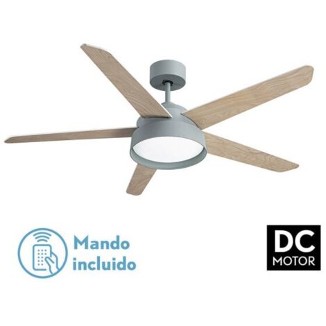 Ventilateur de Plafond Lebeche DC 25W Vert 5 Pales Hêtre Blanc