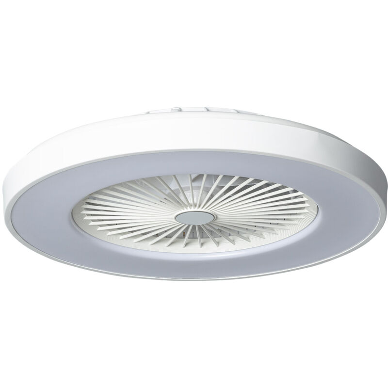 Techbrey - Ventilateur de Plafond Silencieux Dhalia Blanc 58cm Moteur dc Blanc