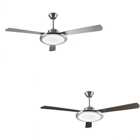 Ventilateur de plafond LED Leds-C4 Bahia, nickel satiné