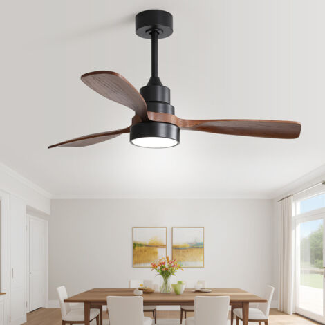 Ventilateur de plafond LED noir Sofucor 136 cm avec télécommande