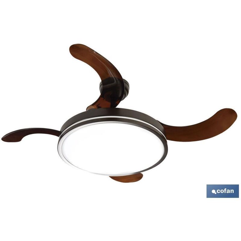 Cofan - Ventilateur de plafond led orientable à pales repliables (65W 3CCT 2529lm) IP20 Ø106x42cm