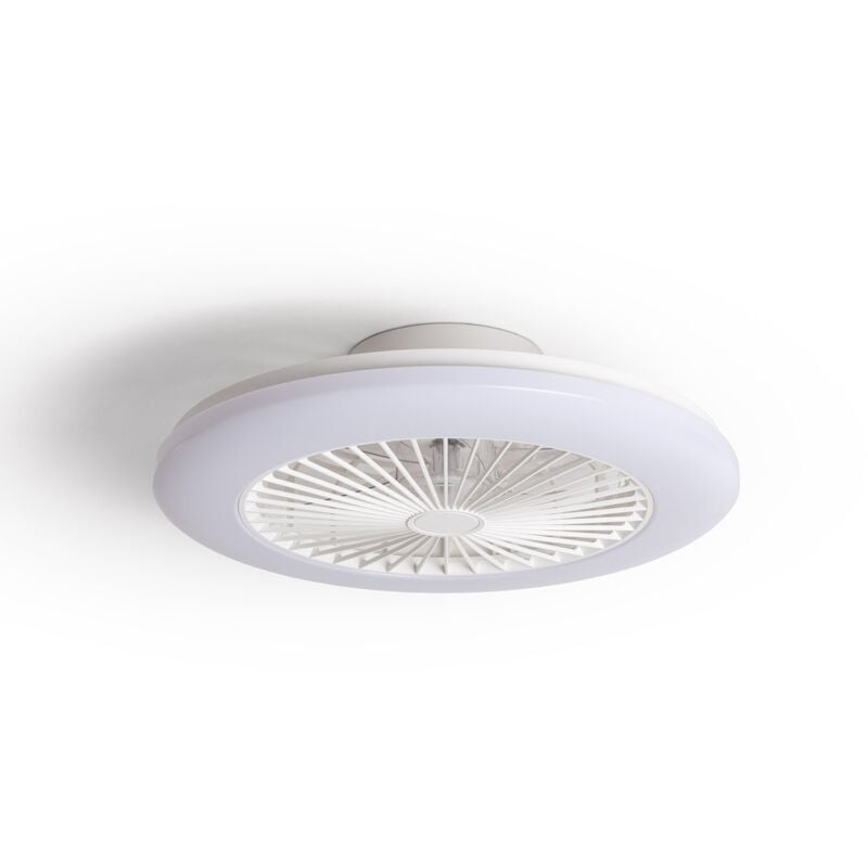Techbrey - Ventilateur de Plafond led smart wifi rgb+w Zante ø 50cm de 35W Blanc
