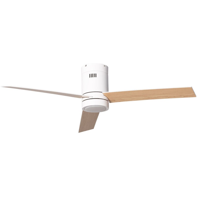 Techbrey - Ventilateur de Plafond Silencieux Tydir Bois 132cm Moteur dc Blanc