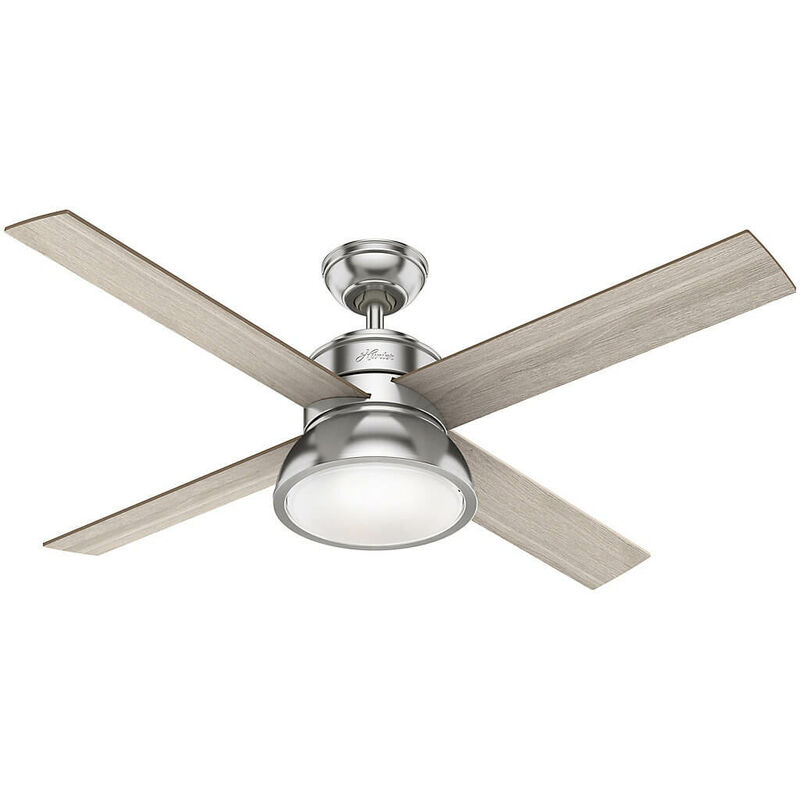 Hunter Fans - Ventilateur de plafond Loki Nickel avec lumière