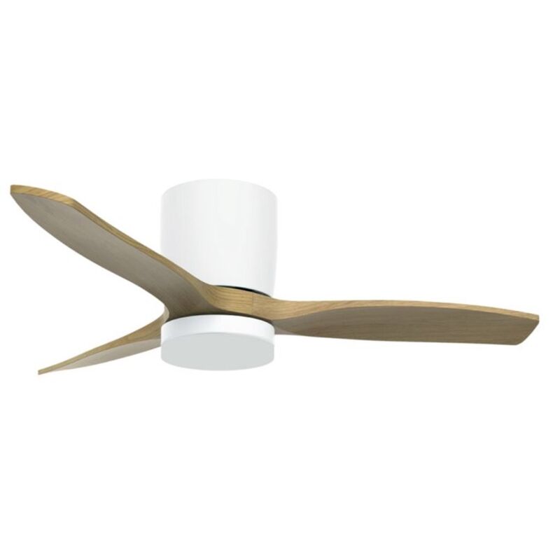 Ventilateur de plafond Matipa avec lumière CCT orientable et commande Ø106 3 pales DC Blanc