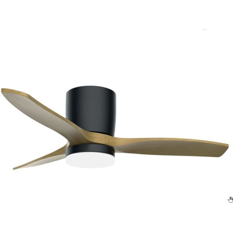 GSC - Ventilateur de plafond Matipa avec lumière cct orientable et commande Ø107 3 pales dc Noir