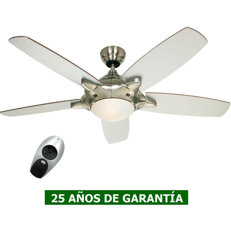 Casafan - Ventilateur de plafond avec lumière 9513270 mercury 132 argent / noyer