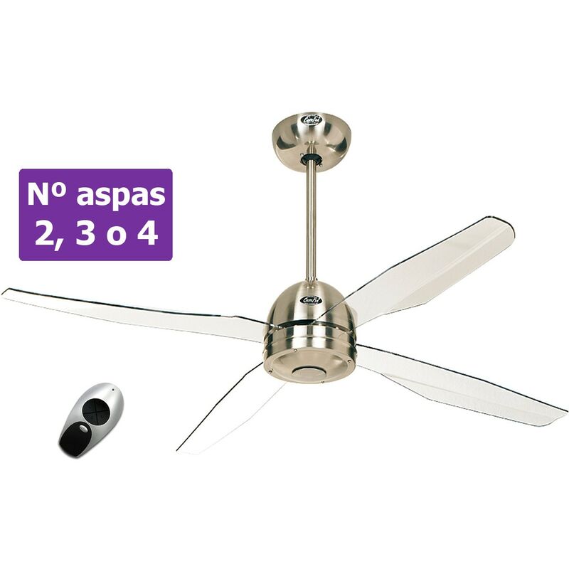Ventilateur de plafond CasaFan 9413250 LIBELLE 132 acrylique transparent / chrome satiné