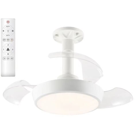 Ventilateur de plafond moderne (avec éclairage) — Ventilateur de plafond LED silencieux et dimmable (avec télécommande) pour chambre