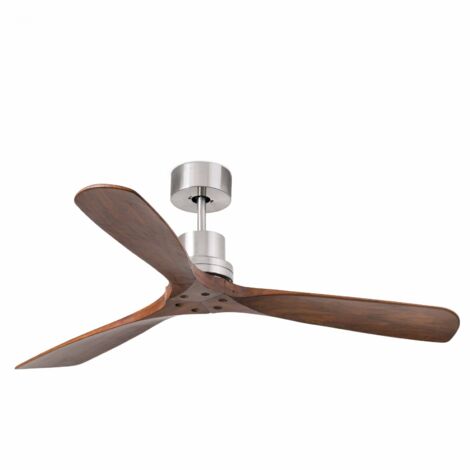 Ventilateur de plafond moderne avec pales noyer massif chrome faro LANTAU 33370
