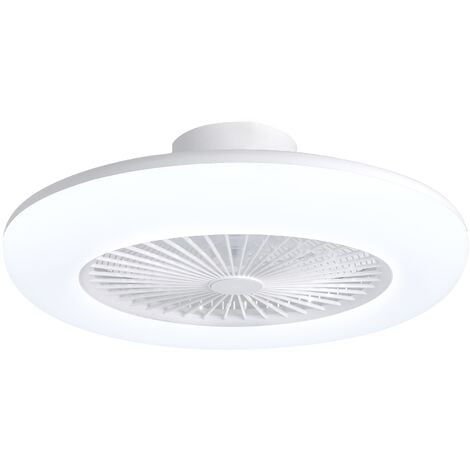 SULION Ventilateur de Plafond Moteur AC 55cm LED 44W 3CCT DIM Blanc