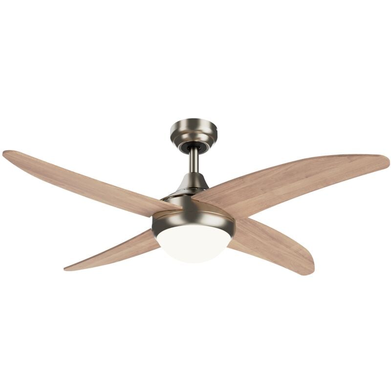 Sulion - Ventilateur de Plafond Moteur dc 105cm 2xE27 Nickel/Pine Achilia