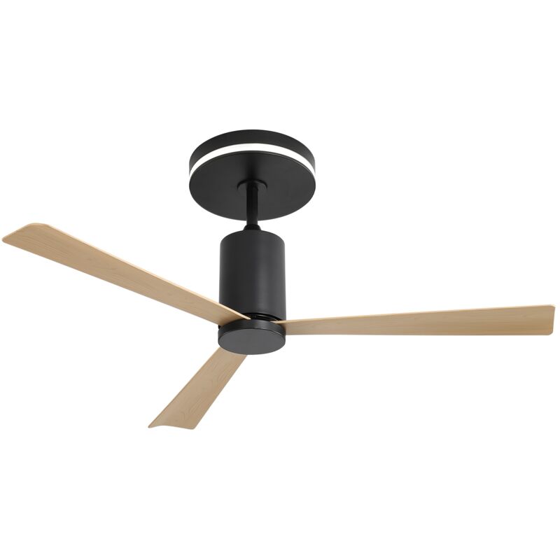 Ventilateur de plafond moteur DC 132 cm avec 3 pales en ABS, 6 vitesses, lumière LED à intensité variable, télécommande, pour salon et chambre à