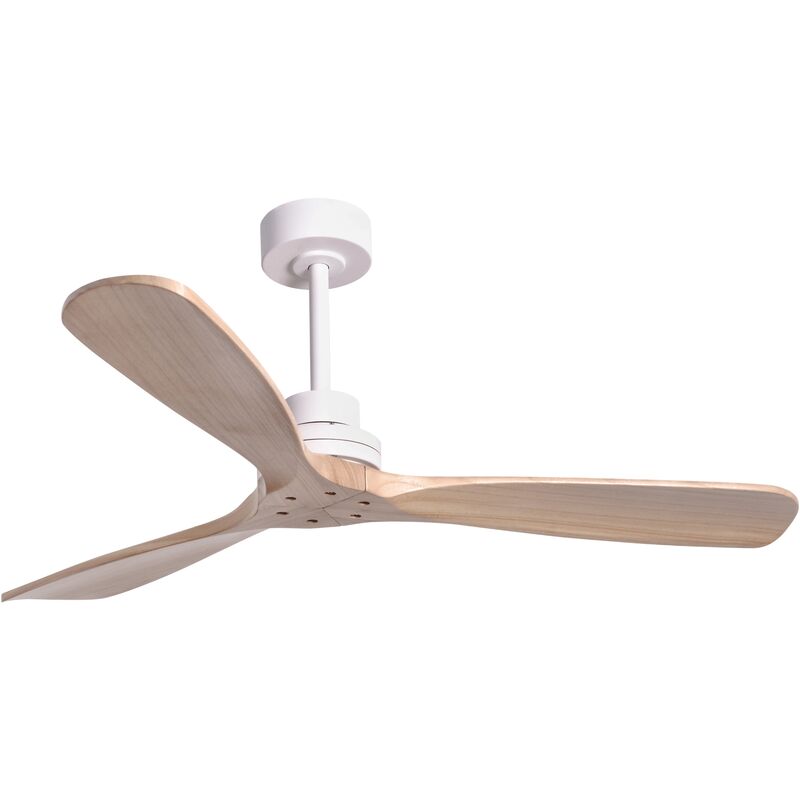 Sulion - Ventilateur de Plafond Moteur dc 132cm Blanc Bois IP44 Nati