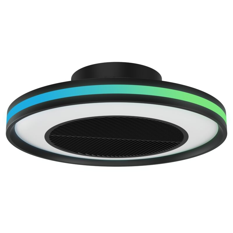 Ventilateur de plafond noir avec lumière LED intégrée Ventilateur de plafond noir avec lumière LED intégrée