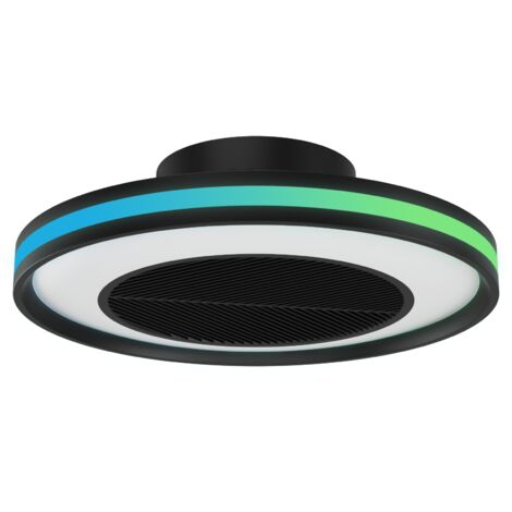 Ventilateur de plafond noir avec lumière LED intégrée