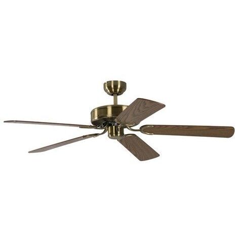 Ventilateur de plafond Potkuri Laiton antique / Chêne