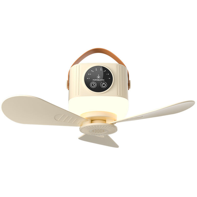 Jalleria - Ventilateur de plafond rechargeable par usb avec batterie de 3 600 mAh et ventilateur suspendu pour dortoirs et chambres de camping