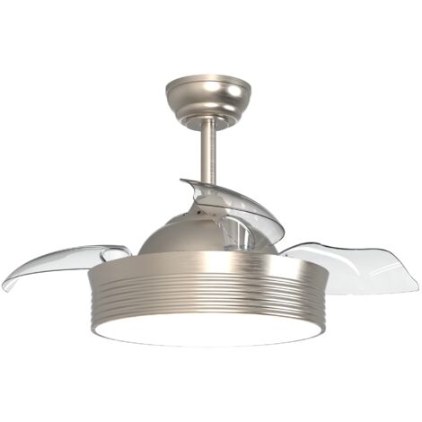 Ventilateur de plafond rétractable avec lumière métallique