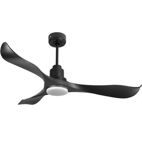 Ventilateur de plafond Réversible  Thermostat Dimmable Wifi Moteur à courant continu Toits en pente Télécommande Lumière à trois tons Adaptateur 2/3 Lames