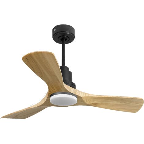 Ventilateur de plafond Réversible  Thermostat Dimmable Wifi Moteur à courant continu Toits en pente Télécommande Lumière à trois tons Hypersilence Mémoire