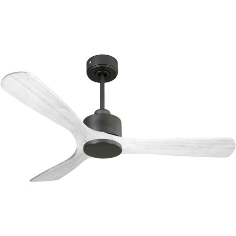 Ventilateur de plafond Réversible Thermostat Wifi Moteur à courant continu Toits en pente Télécommande Hypersilence Mémoire - Noir