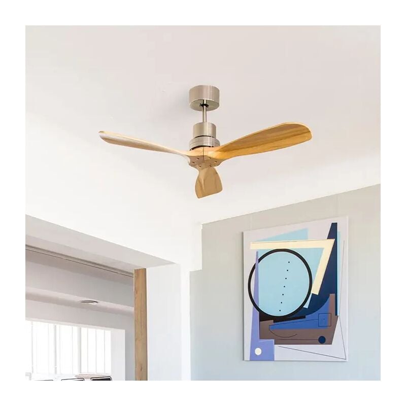 Faro Barcelona - Ventilateur de plafond sans lumière nickel mat/pin mini lantau dc 33509DC