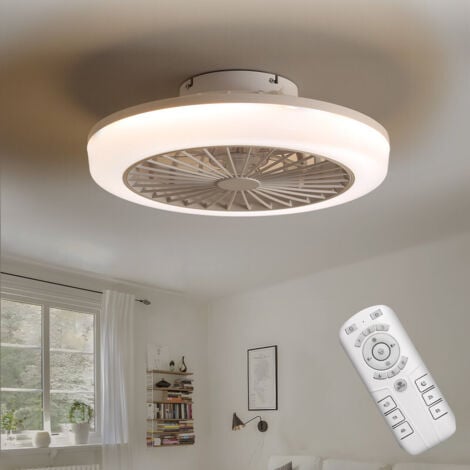Ventilateur de plafond sans pales Sofucor avec lumière et télécommande, 46 cm, blanc