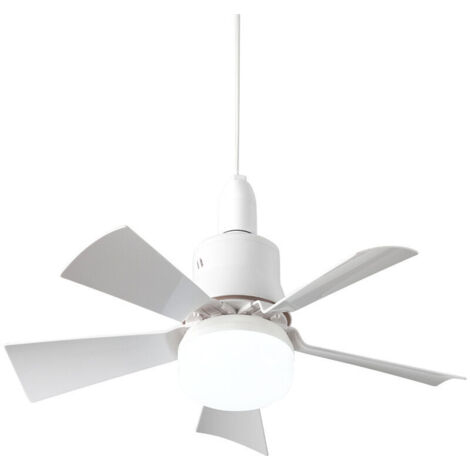 Ventilateur de plafond silencieux avec télécommande – 5 pales – 3 vitesses – Douille E26 – Lumière blanche et chaude – Installation facile