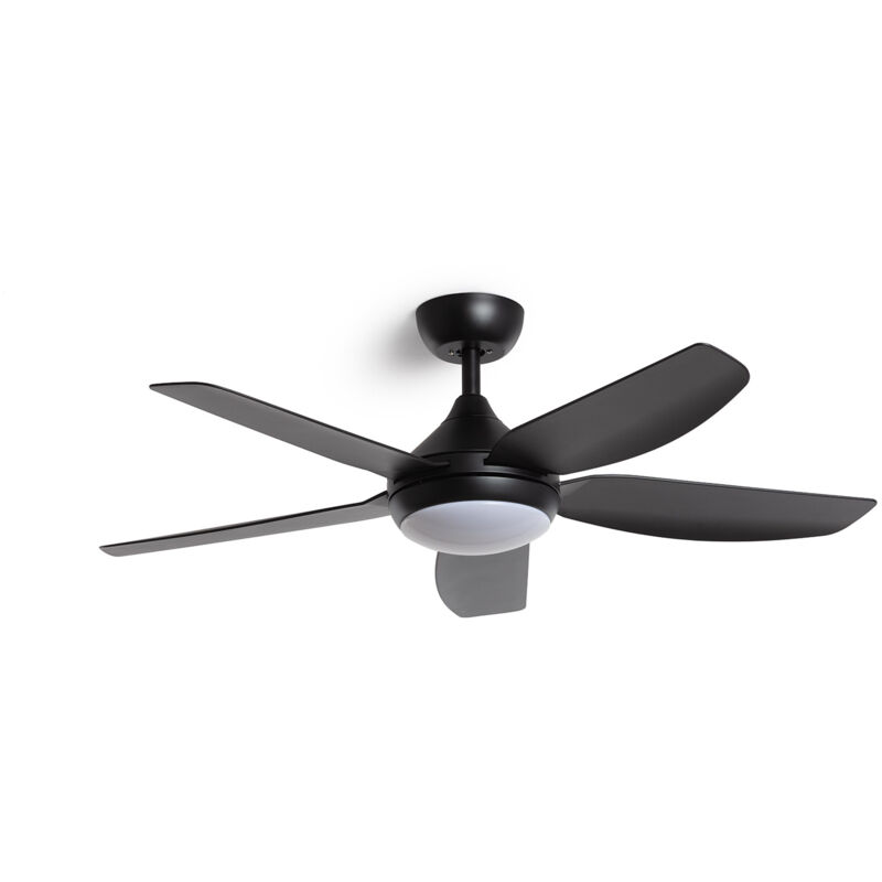 Efectoled - Ventilateur de Plafond Silencieux Dokós 122cm Motor dc Noir Télécommande Avec lumière Non Noir